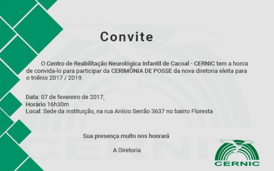 Convite - Posse da nova Diretoria